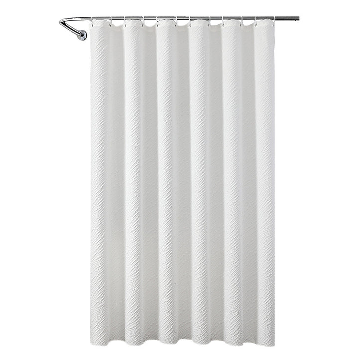 Textured Leaf Motif Shower Curtain Kalsten