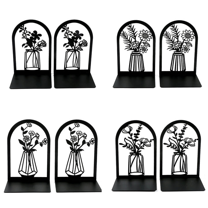 Elegant Floral Metal Bookends