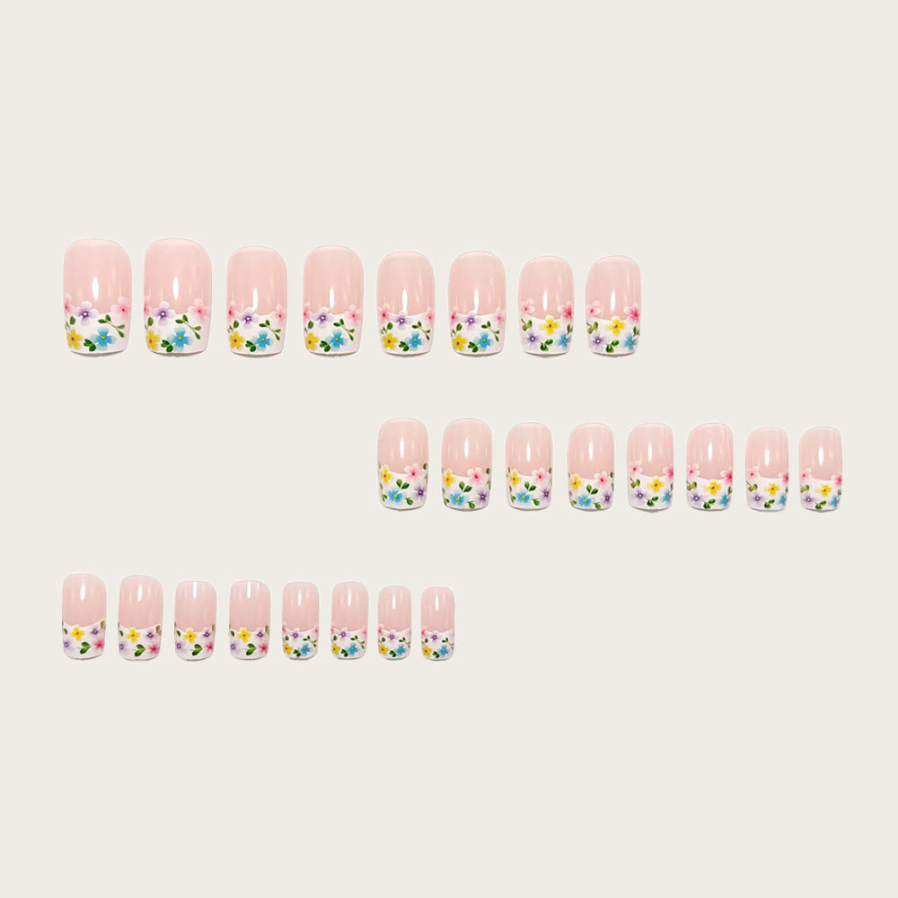 Artificial nails with floral applications Kalsten