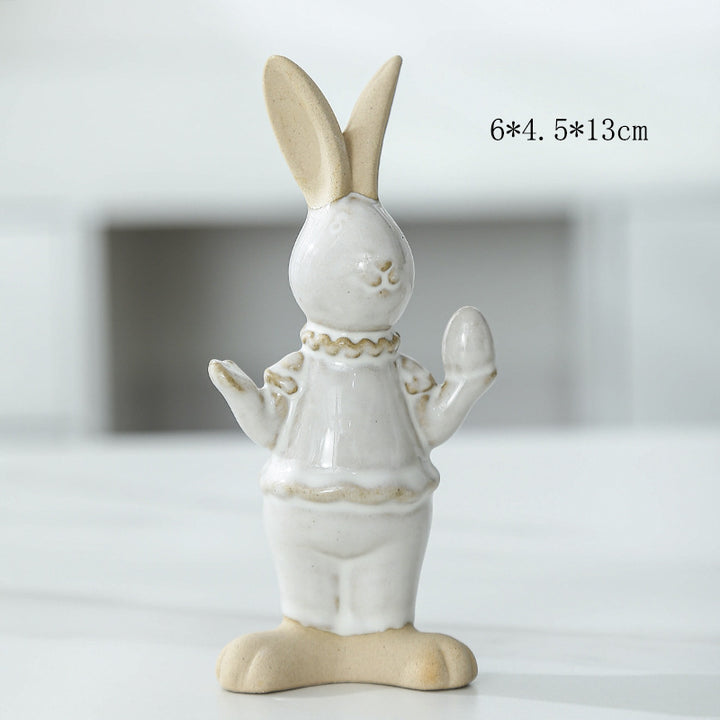Whimsical Ceramic Bunny Figurine Kalsten