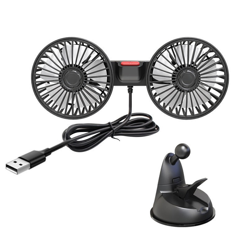 Unisex Dual-Head USB Car Air Vent Fan Kalsten