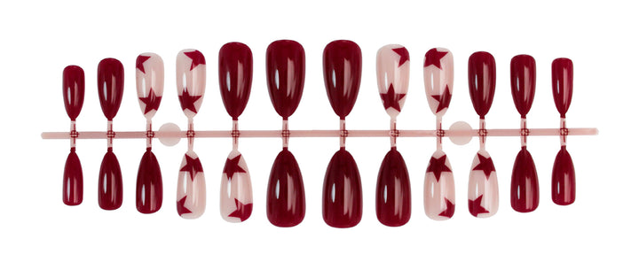Artificial nail set with sparkling stars and elegant accents Kalsten