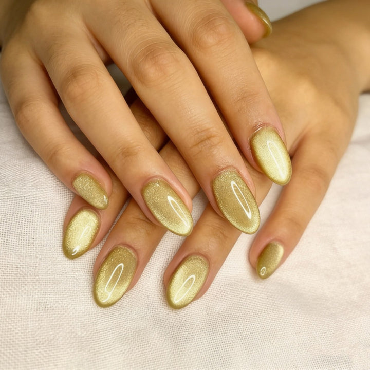 Glossy Almond-Shaped Nail Extensions