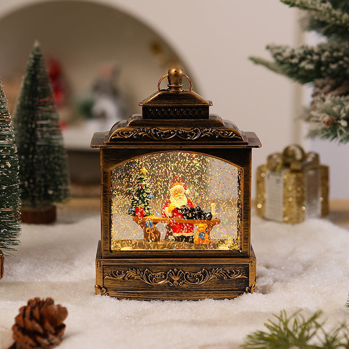 Nostalgic Christmas lantern with moving snowfall scene Kalsten