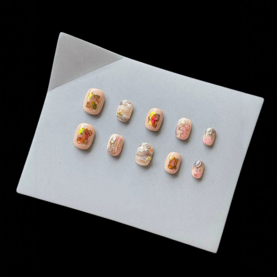 Artistic Floral Design Press-On Nail Set  1791774497