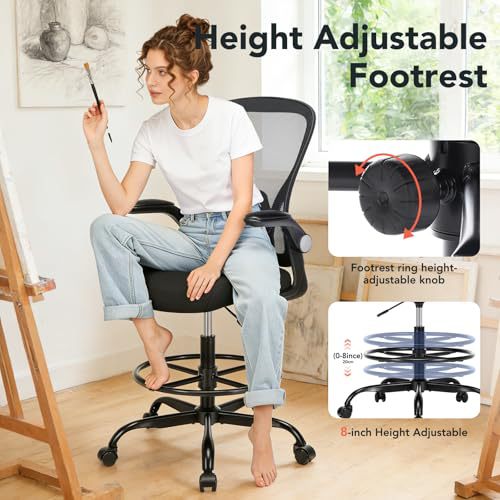 Space-Saving Flip-Up Arm Office Chair Kalsten