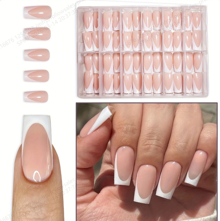 Stylish French Tip Press-On Nail Set Kalsten