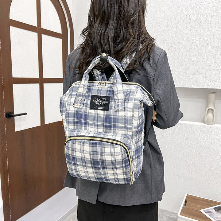 Checkered Pattern Travel Backpack Kalsten