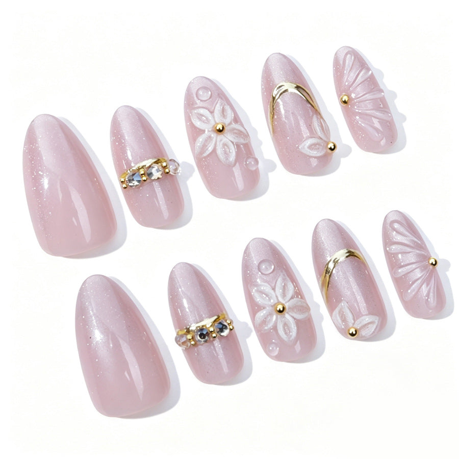 Artistic Floral Acrylic Press-On Nails Kalsten