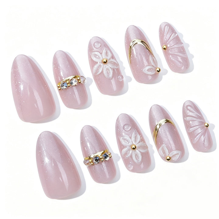 Artistic Floral Acrylic Press-On Nails Kalsten