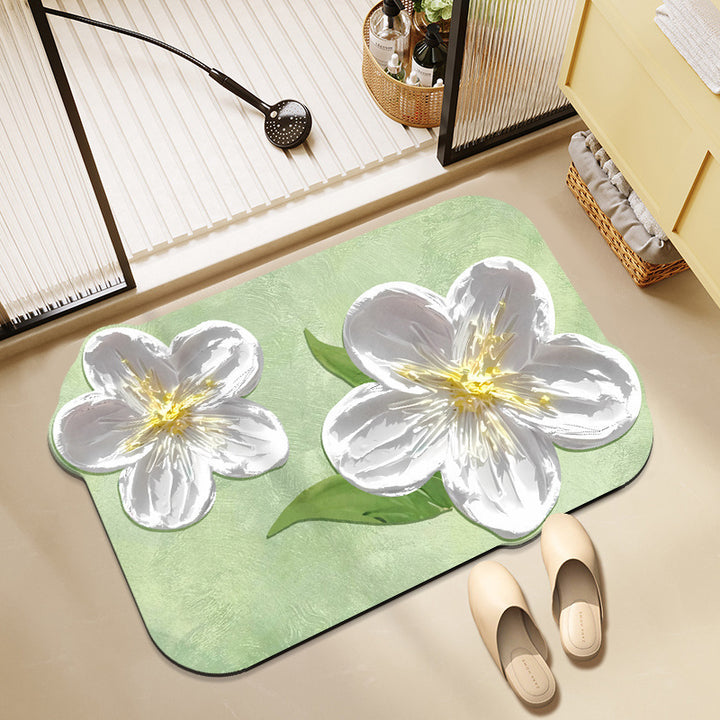 Floral-Themed Memory Foam Bath Mat