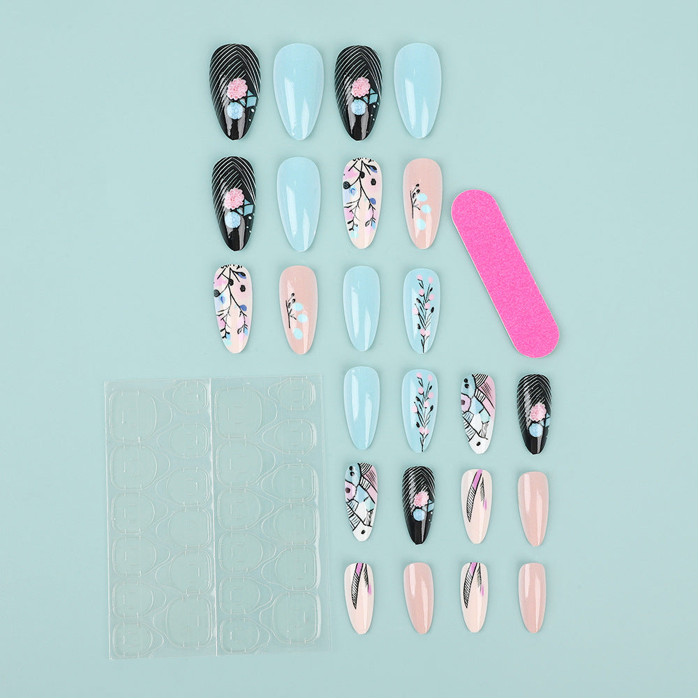 Artificial nails with floral accents Kalsten