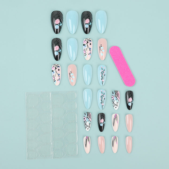 Artificial nails with floral accents Kalsten