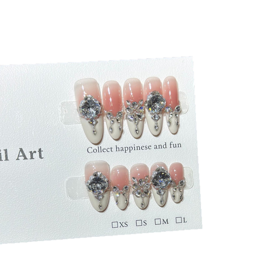 Glamorous Crystal-Embellished Stiletto Press-On Nails Kalsten