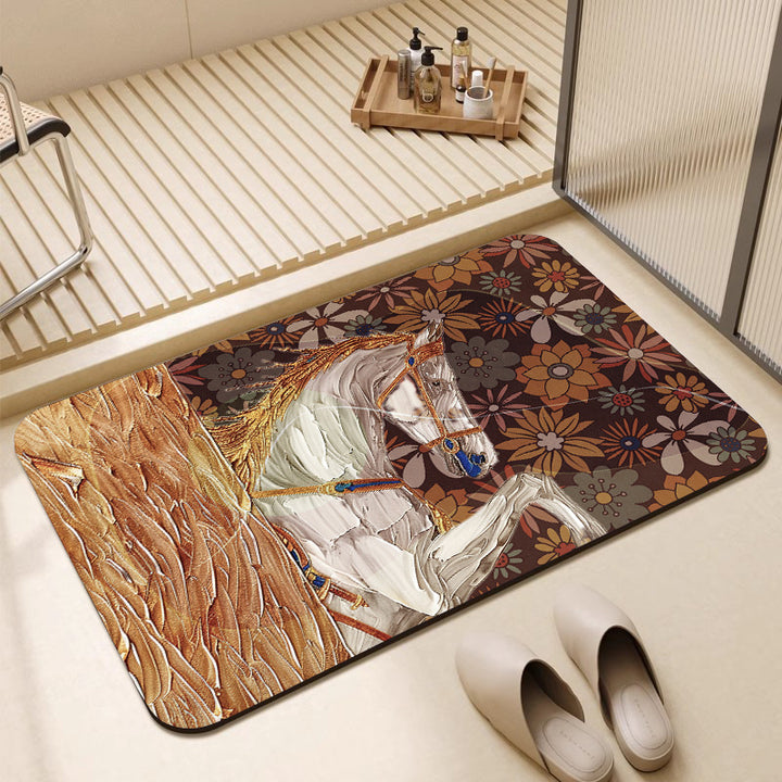 Artistic Horse-Themed Bath Mat Kalsten 1788245763