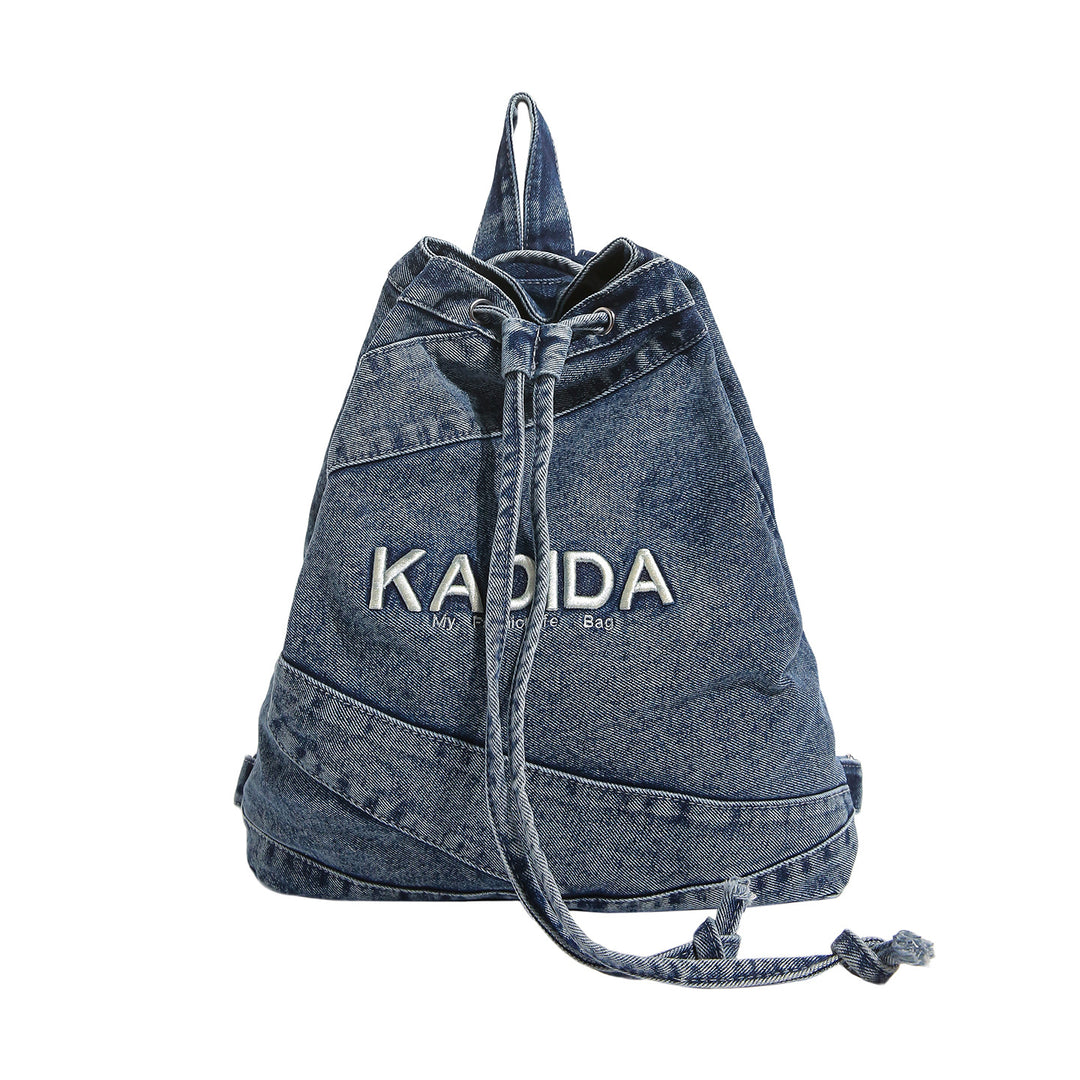 Casual Drawstring Denim Backpack Kalsten