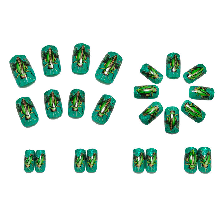 Creative nail art with vibrant insect motifs Kalsten