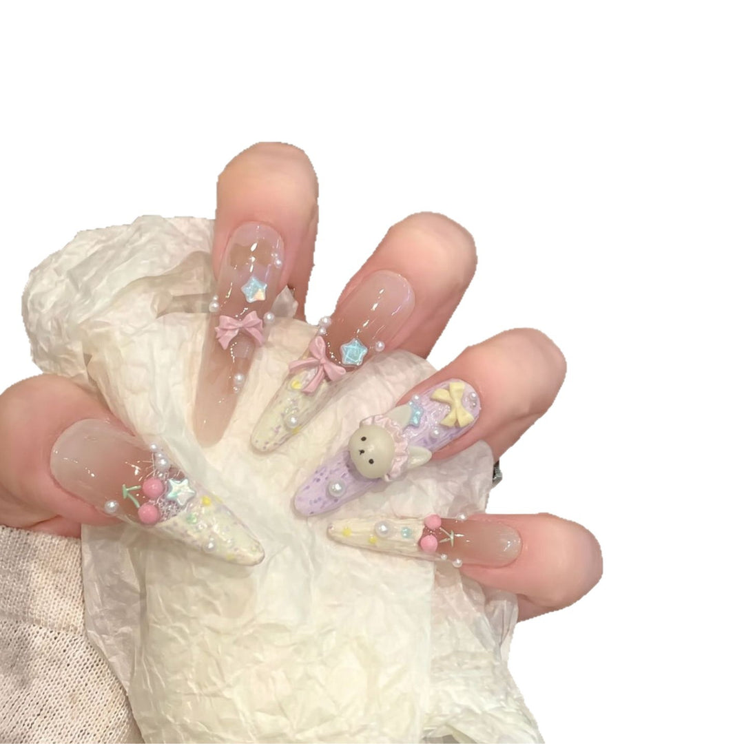 Themed Decorative Press-On Nails with 3D Accents Kalsten