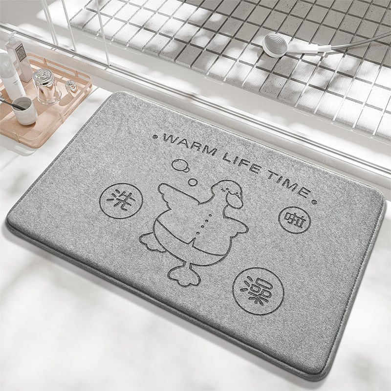 Playful Bunny Design Bath Mat Kalsten
