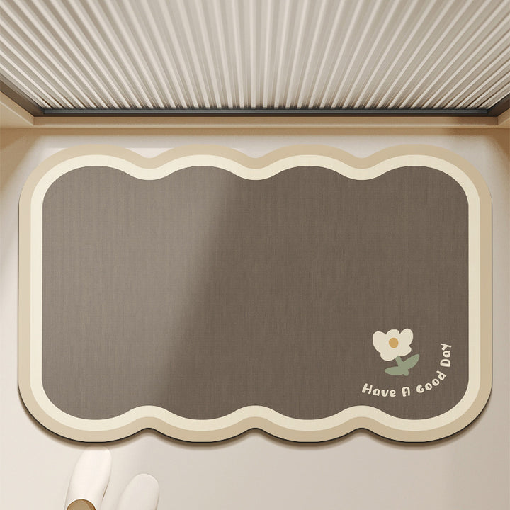 Oval Shaped Welcome Mat with Inspirational Quote