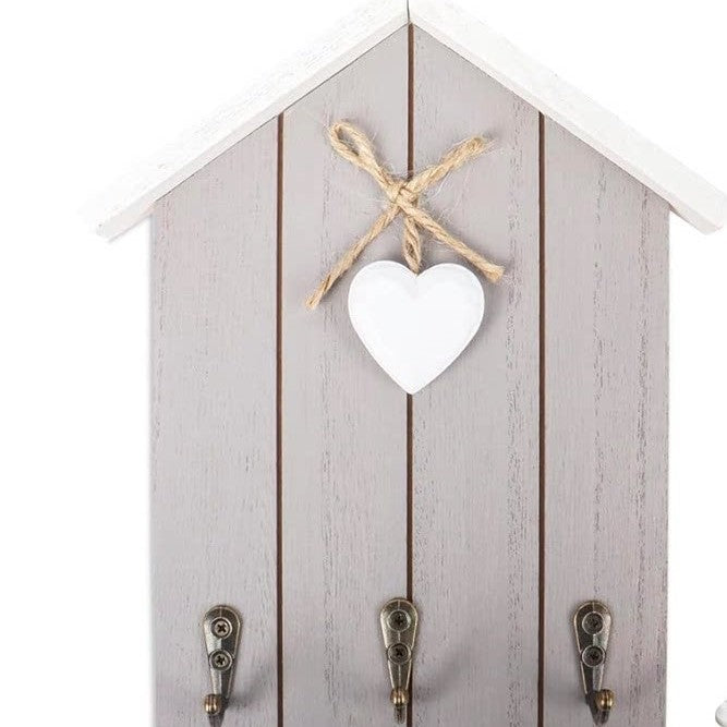 Decorative Wooden Keychain with Heart Accent