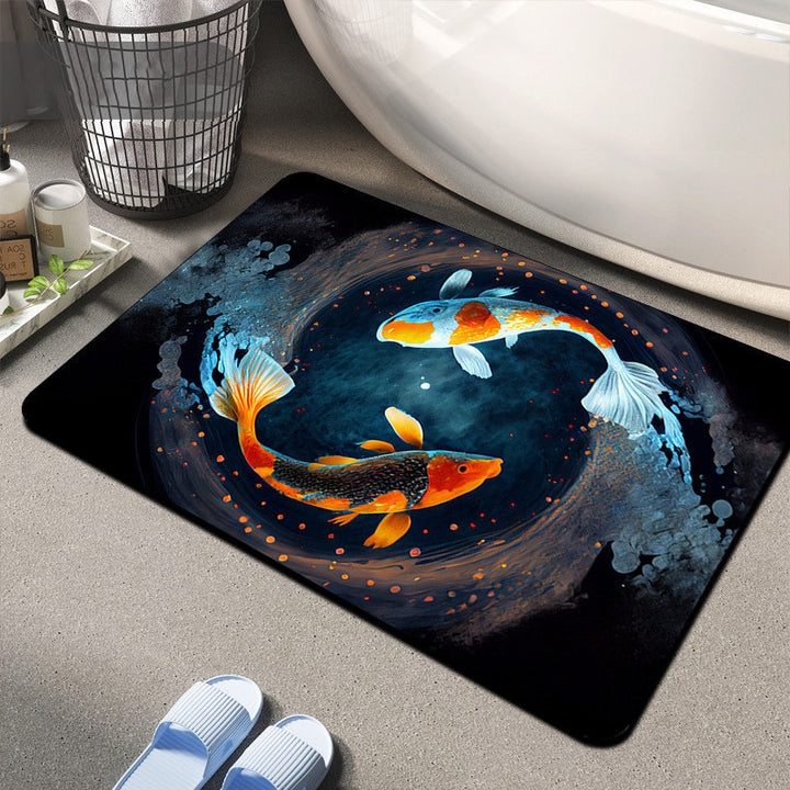 Floral Design Memory Foam Bath Mat Kalsten