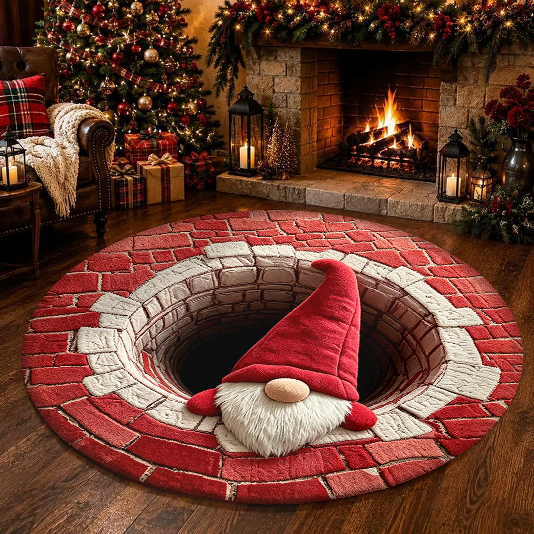 Festive 3D Gnome-Themed Area Rug Kalsten