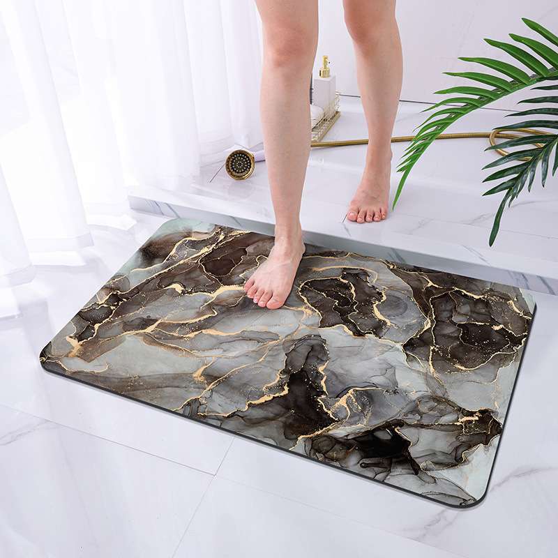 Luxurious Marble-Design Bath Mat