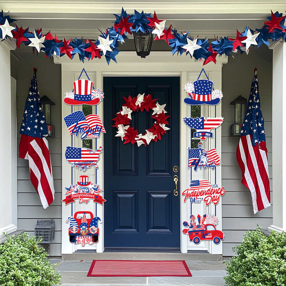 Unisex nan patriotic hanging decoration set with multi-part USA motifs for door and window Kalsten