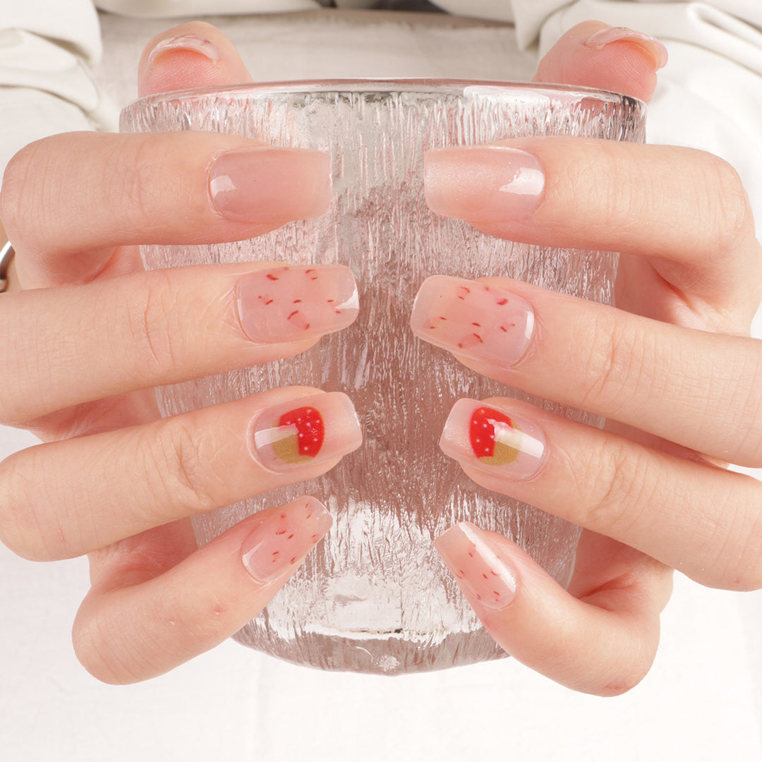 Cute Strawberry-Themed Press-On Nail Set Kalsten