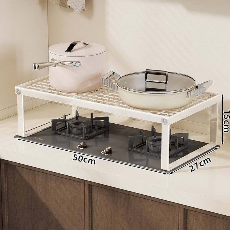 Elevated Gas-Range Protective Countertop Organizer Shelf