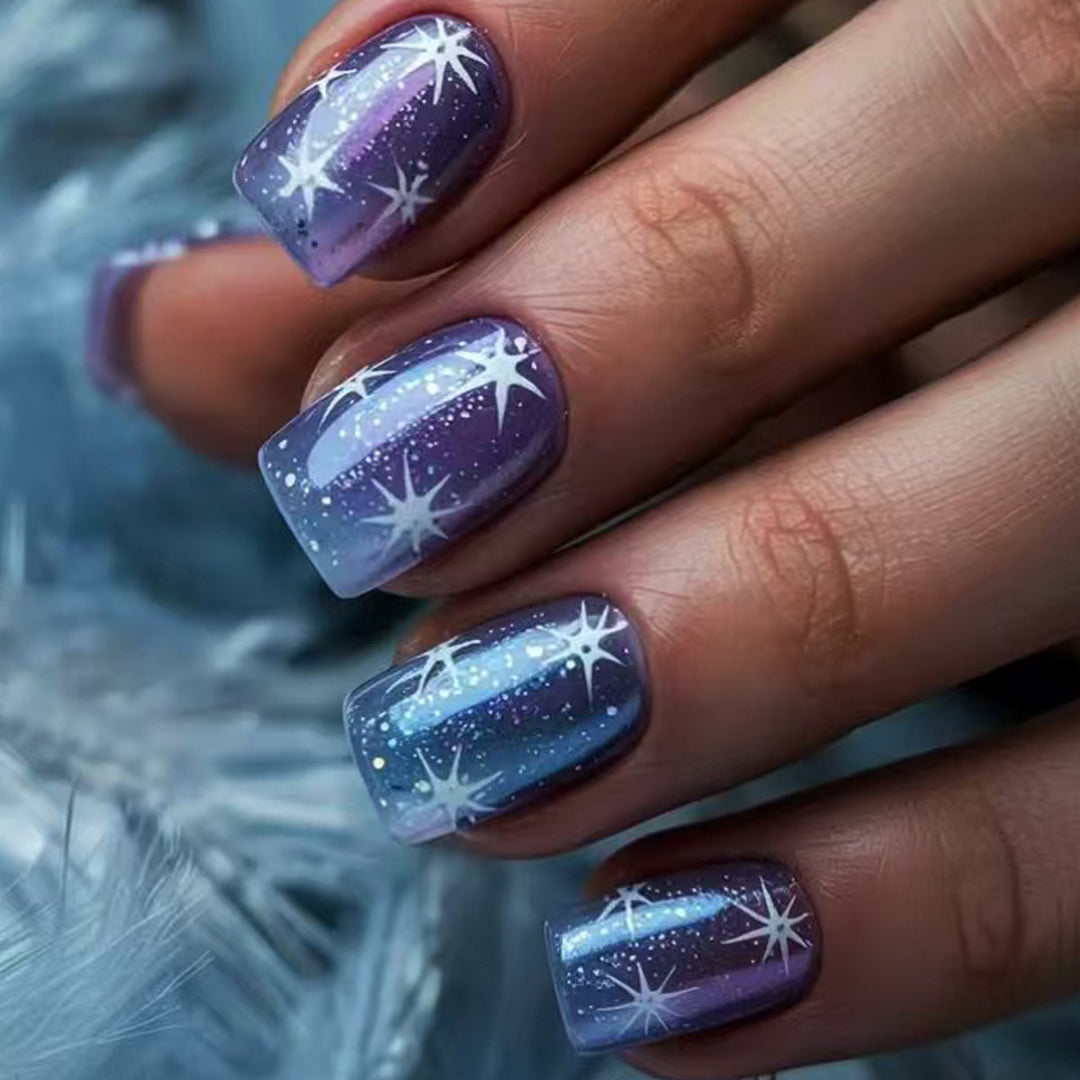 Artificial nails with sparkling star pattern Kalsten