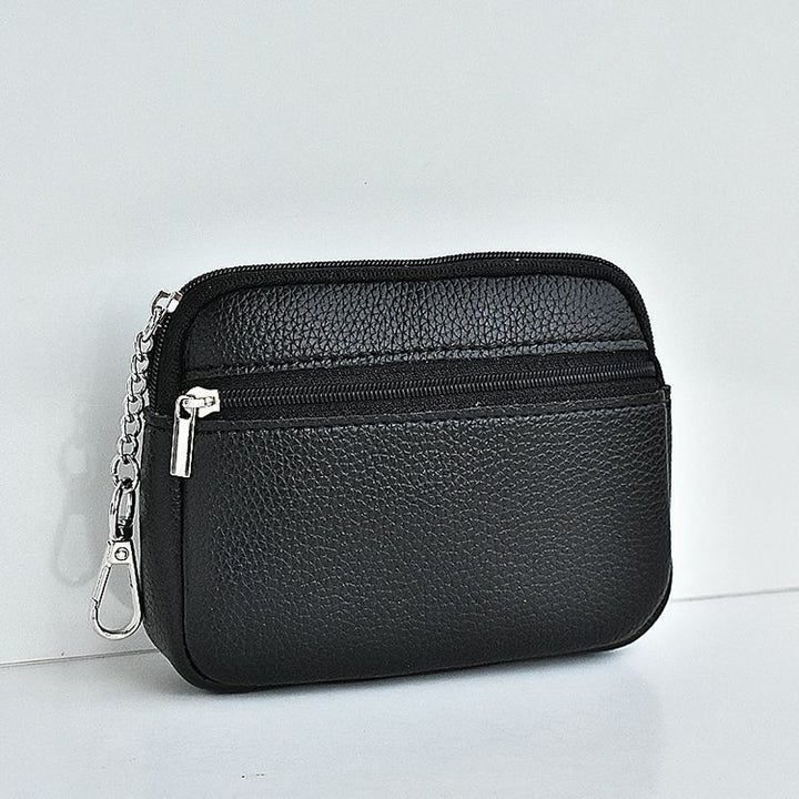 Compact Leather Zippered Card Wallet Kalsten