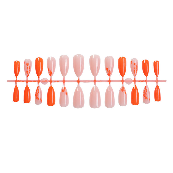 Artistic Press-On Nail Set with Seasonal Floral Designs kalsten