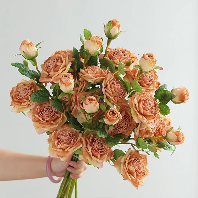 Realistic Multi-Rose Floral Bouquet