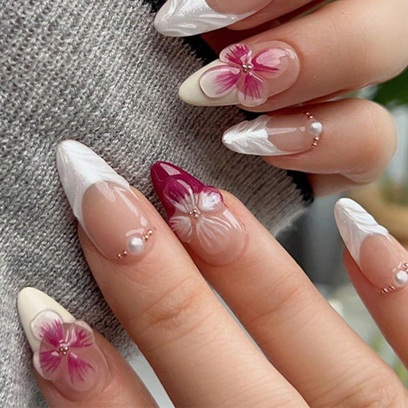 Floral Design Stiletto Press-On Nails Kalsten