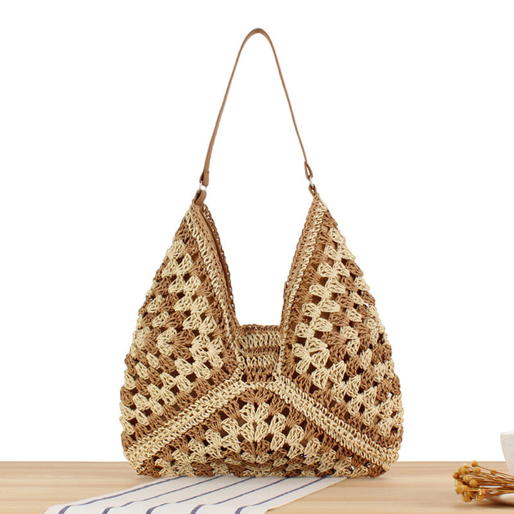 Shoulder bag with hand-knotted pattern and leather accents Kalsten