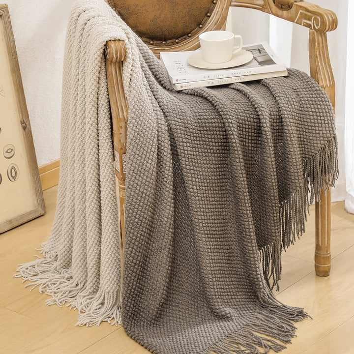 Textured Knit Throw Blanket