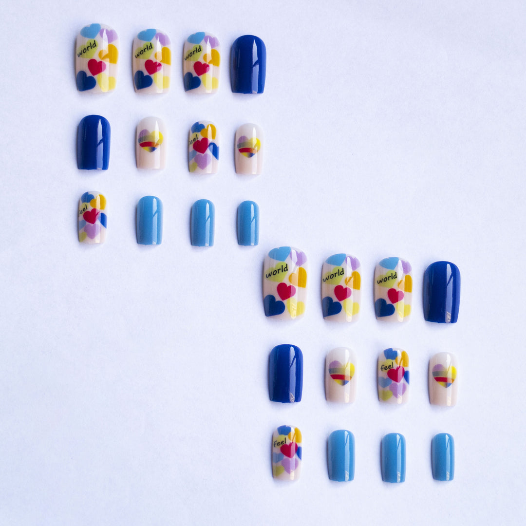 Creative Heart-Themed Nail Art Kit