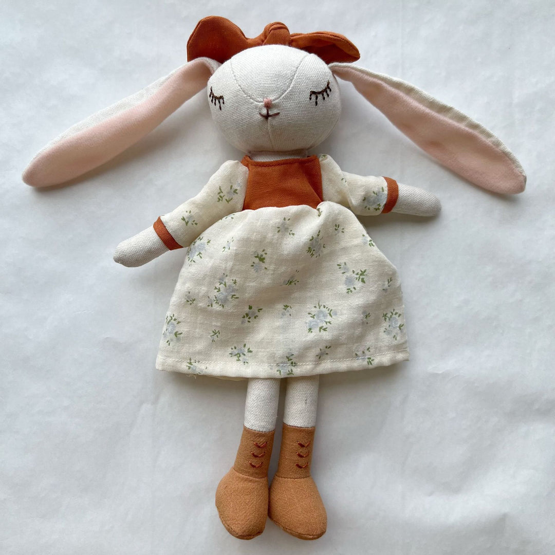 Handmade Organic Linen Long‑Leg Bunny Soft Toy