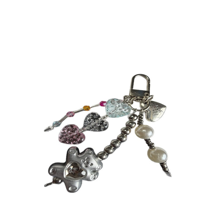 Decorative Heart and Bear Charm Keychain Kalsten