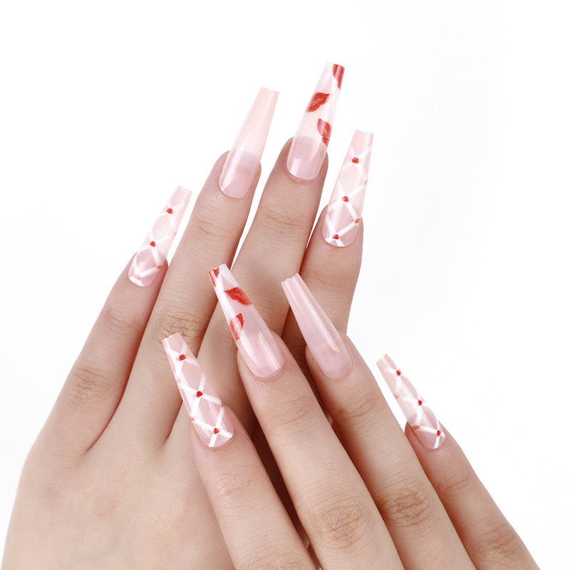 Artificial nails with floral and geometric designs Kalsten