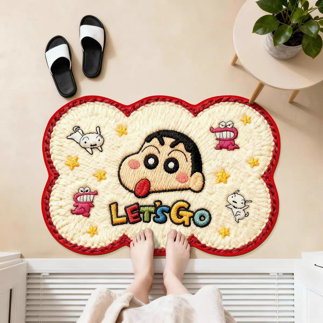 Embroidered Pumpkin-Themed Area Rug