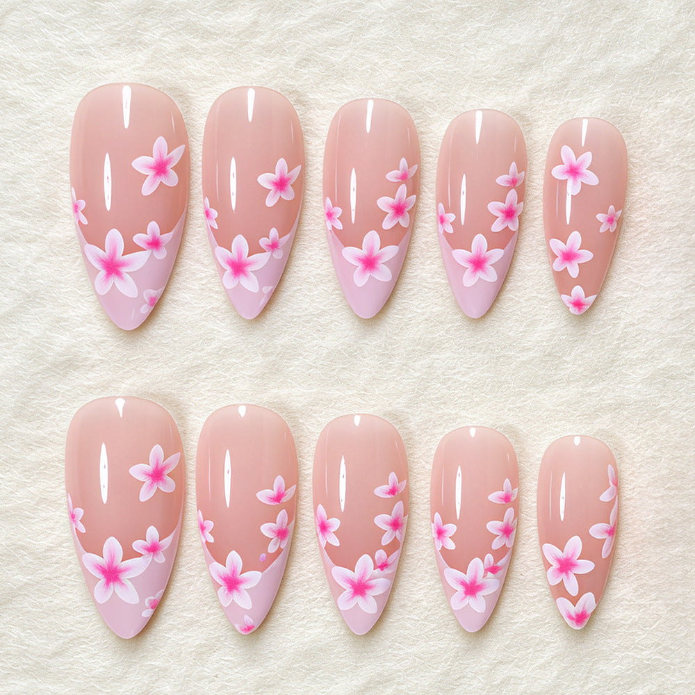 Floral Accent Stiletto Nail Art Set Kalsten
