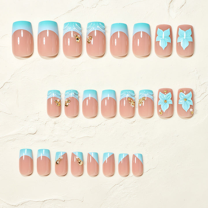 Artistic Floral Acrylic Nail Art Tips Kalsten