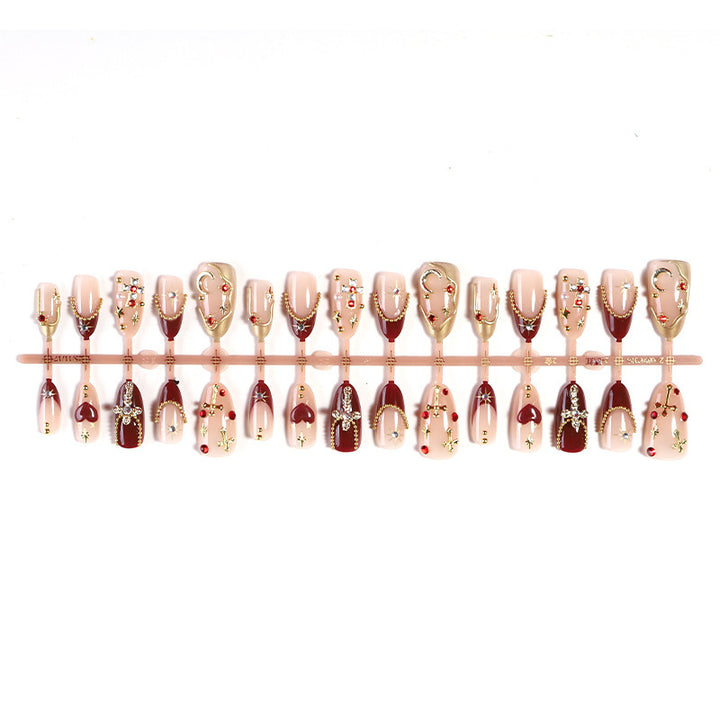 Decorative artificial nail set with elegant embellishments Kalsten