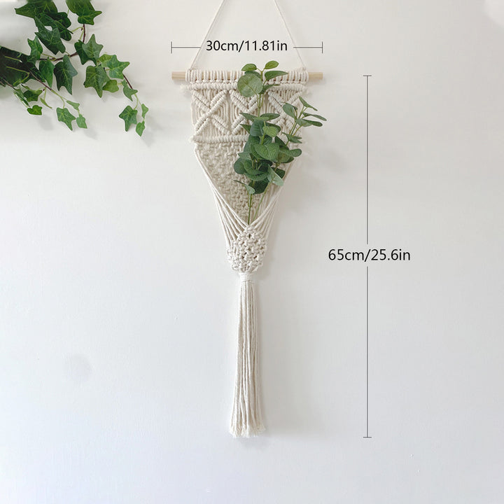 Decorative Macrame Wall Hanging with Elegant Fringed Tassels Kalsten