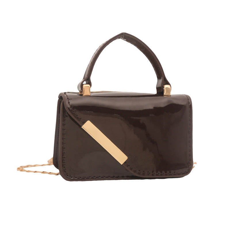 Elegant Patent Leather Handheld Bag