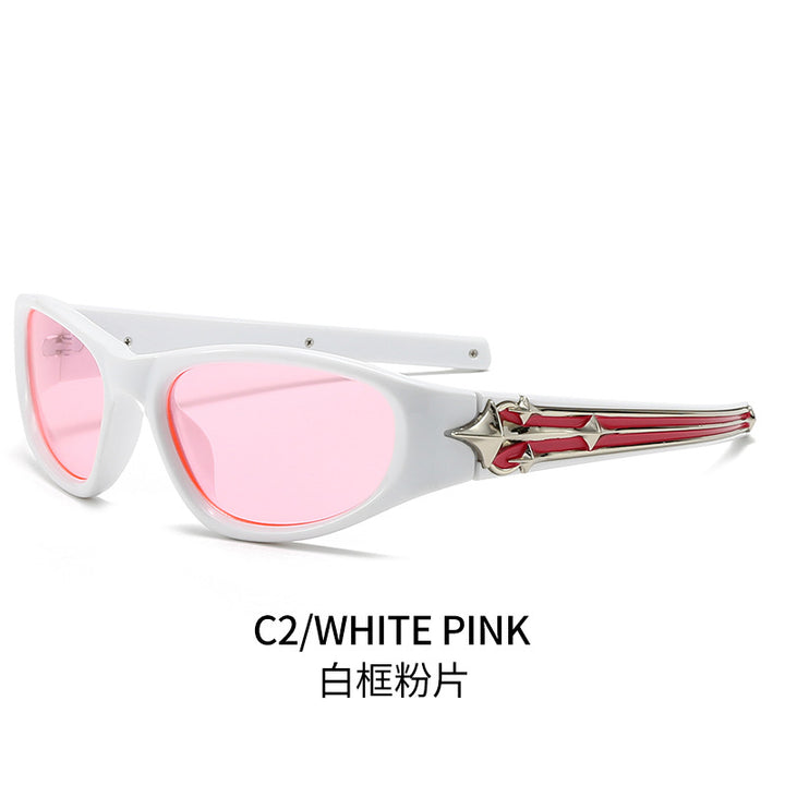 Women's sporty sunglasses in a modern design with a stylish metal frame Kalsten