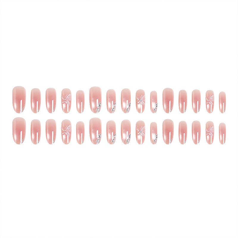 Acrylic nail set with elegant ombre design and sparkling accents Kalsten